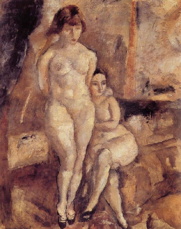 Jules Pascin Two model in the studio